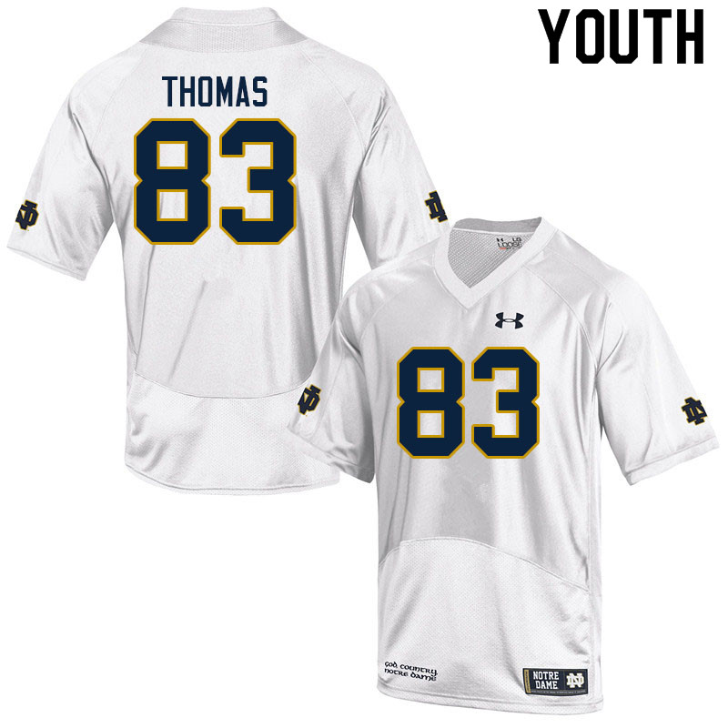 Youth #83 Jayden Thomas Notre Dame Fighting Irish College Football Jerseys Sale-White - Click Image to Close